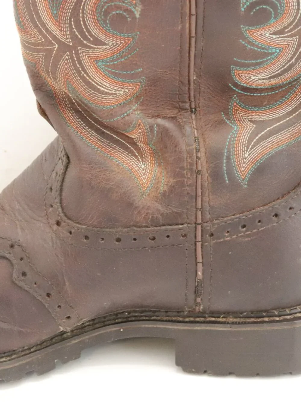 Justin Men's Western Work‎ Boots Brown Steel Toe Waterproof Size 9B